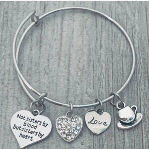 Friend Bracelet- Not Sisters By Blood But Sisters By Heart Jewelry- Coffee